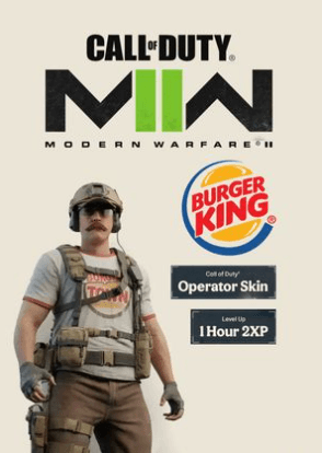 Burger King Skin + 1 Hour 2xp 