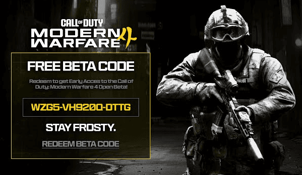 MW4 Beta Codes - get mw4 beta codes cheap