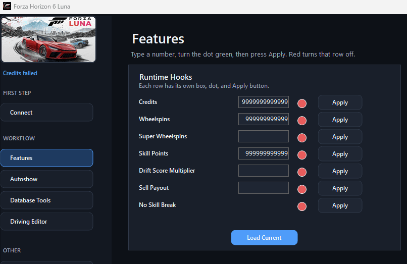 Forza 6 Tool - infinite credits - all cars 