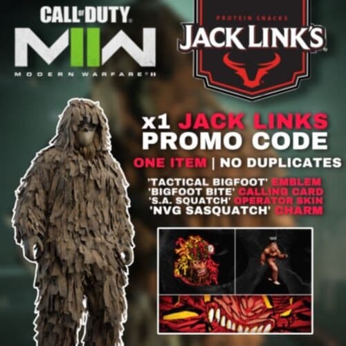Jack Links Ghillie Skin ✅ YETI SKIN ✅ COD MW II ✅ x1 Random Code